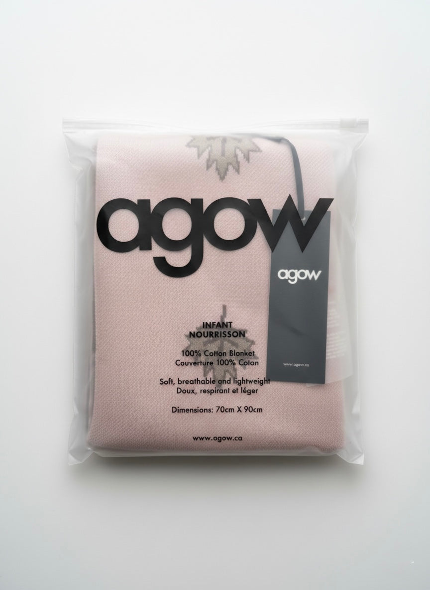 100% knit cotton baby blanket - Pink