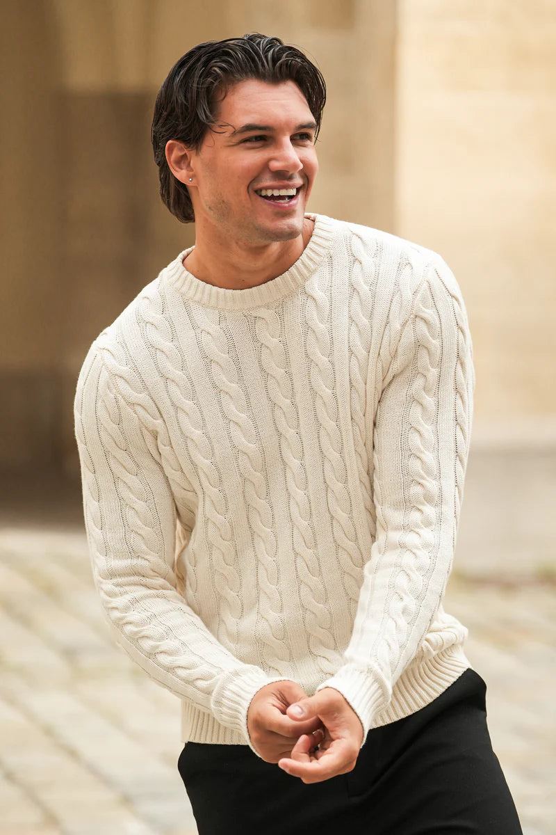 THE CABLE KNIT CREWNECK SWEATER