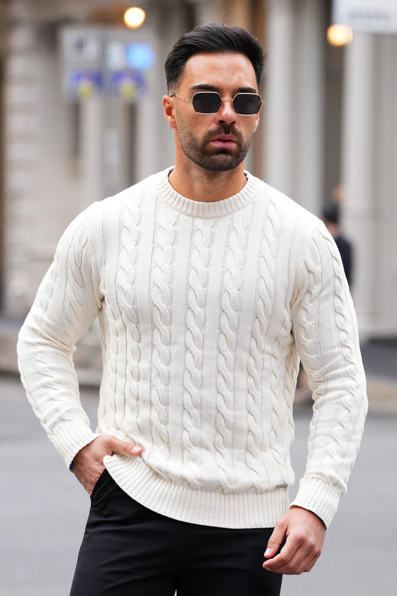 THE CABLE KNIT CREWNECK SWEATER