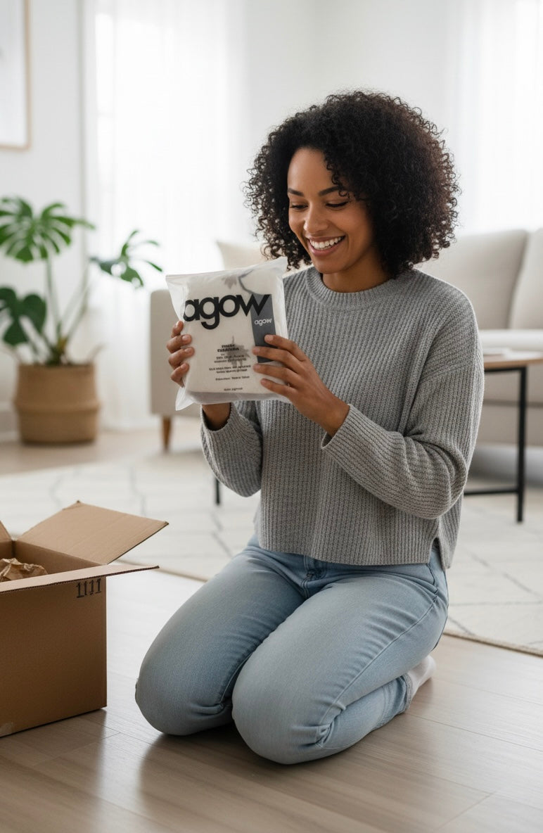 100% knit cotton baby blanket - Beige